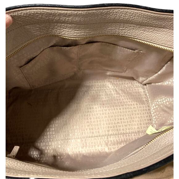 Kate Spade New York Chester Street Allyn Large Tan Blush Black Tassel EUC - Picture 2 of 9